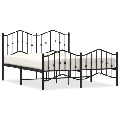 vidaXL Estructura cama sin colchón con estribo metal negro 150x200 cm