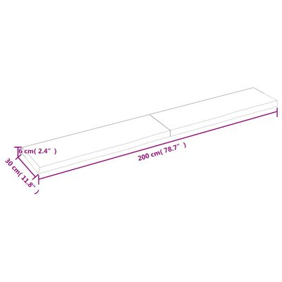 vidaXL Estante pared madera roble tratada marrón claro 200x30x(2-6) cm