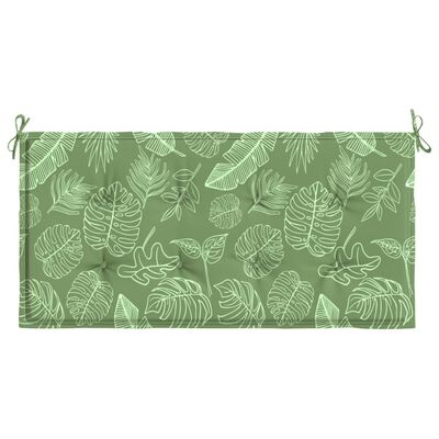 vidaXL Cojín banco de jardín tela Oxford estampado hojas 120x50x3 cm