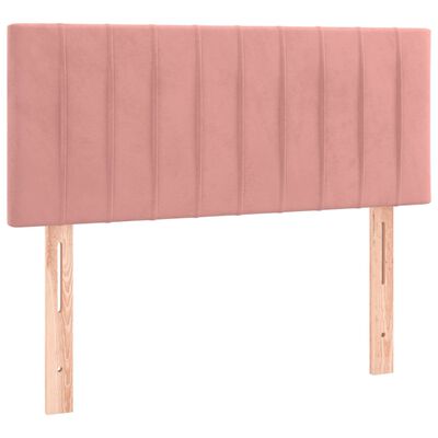 vidaXL Cama box spring con colchón terciopelo rosa 100x200 cm