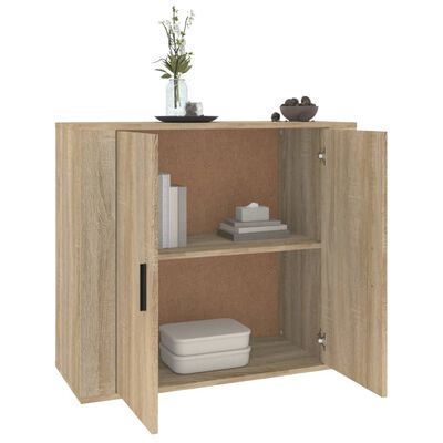 vidaXL Aparador madera contrachapada color roble Sonoma 80x33x70 cm