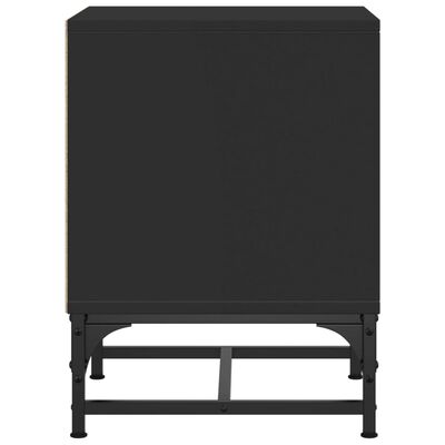 vidaXL Mesitas de noche con puertas de vidrio 2 uds negro 35x37x50 cm