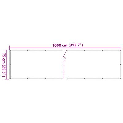 vidaXL Pantalla de privacidad de balcón PVC gris antracita 1000x75 cm