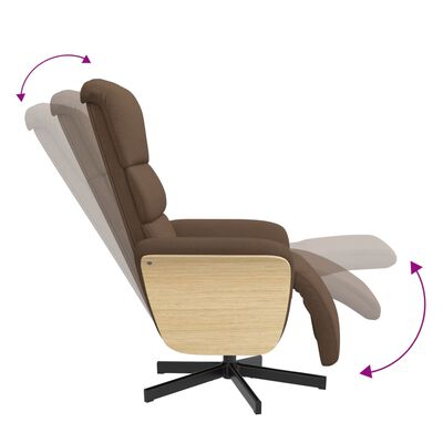 vidaXL Sillón reclinable con reposapiés tela marrón