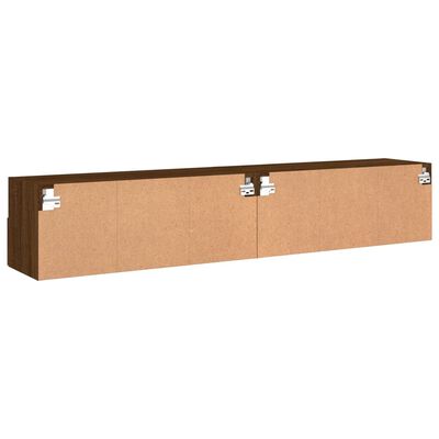 vidaXL Muebles de pared para TV 2 uds madera roble marrón 80x30x30 cm