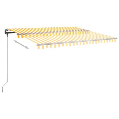 vidaXL Toldo de pie retráctil manual amarillo y blanco 400x300 cm