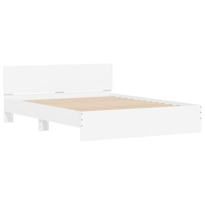 vidaXL Estructura de cama con cabecero blanca 140x190 cm