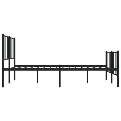 vidaXL Estructura cama sin colchón con estribo metal negro 183x213 cm