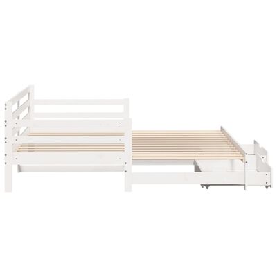 vidaXL Sofá cama nido con cajones madera maciza pino blanca 90x190 cm