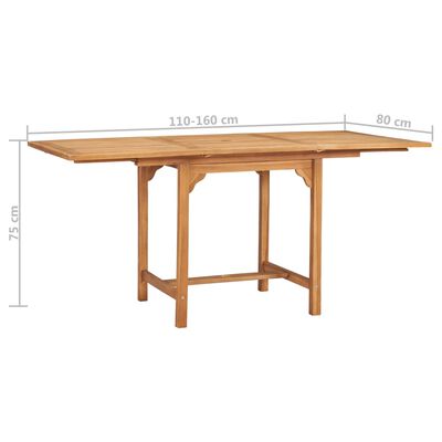 vidaXL Conjunto de comedor de jardín 5 piezas madera maciza de teca