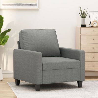 vidaXL Sillón de tela gris oscuro 60 cm