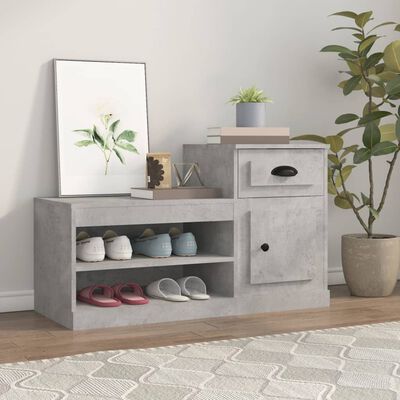 vidaXL Mueble zapatero madera contrachapada gris hormigón 100x42x60 cm