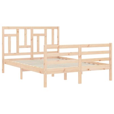 vidaXL Estructura de cama con cabecero madera maciza 120x200 cm