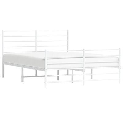 vidaXL Estructura cama sin colchón con estribo metal blanco 140x190 cm