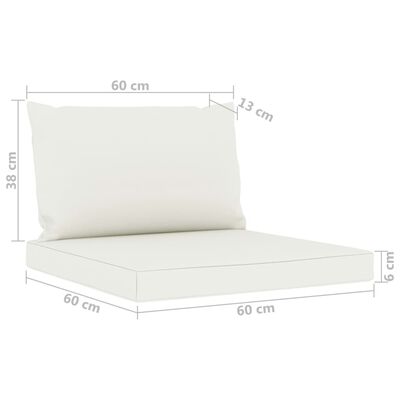 vidaXL Set de muebles de jardín 9 piezas con cojines blanco crema