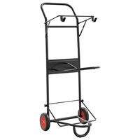 vidaXL Carrito de silla de montar plegable acero negro