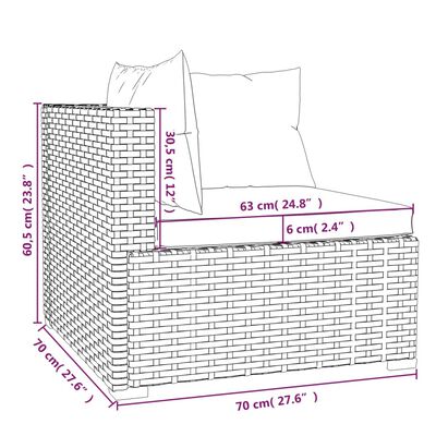 vidaXL Set de muebles de jardín 7 pzas y cojines ratán sintético negro