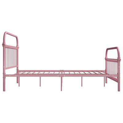 vidaXL Estructura de cama sin colchón metal rosa 140x200 cm