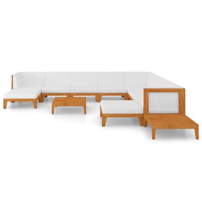 vidaXL Juego muebles de jardín y cojines 12 pzas madera maciza acacia