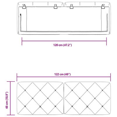 vidaXL Cabecero de cama acolchado terciopelo gris oscuro 120 cm