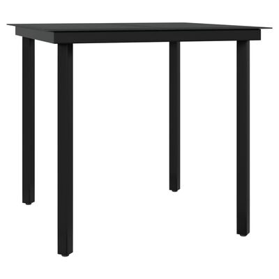 vidaXL Juego de comedor de jardín 5 piezas con cojines negro