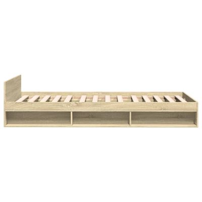 vidaXL Cama con cajón madera ingeniería roble Sonoma 100x200 cm