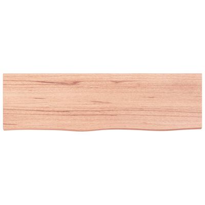 vidaXL Encimera de baño madera maciza tratada marrón claro 100x30x2 cm