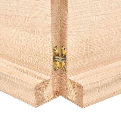 vidaXL Estante de pared madera maciza roble sin tratar 200x50x(2-6) cm