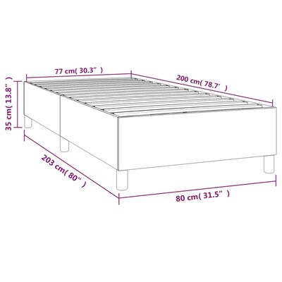 vidaXL Estructura de cama de tela gris claro 80x200 cm