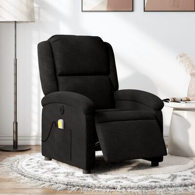 vidaXL Sillón reclinable de masaje eléctrico tela negro