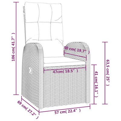 vidaXL Set de comedor de jardín 9 pzas y cojines ratán sintético negro