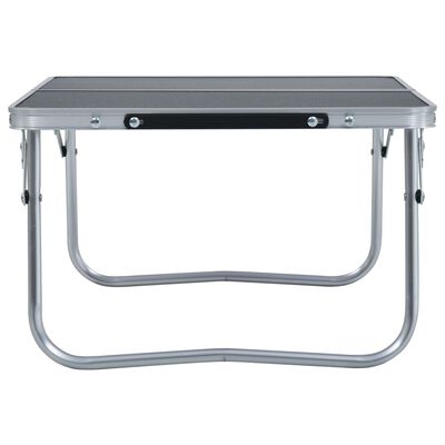 vidaXL Mesa de camping plegable aluminio gris 60x40 cm