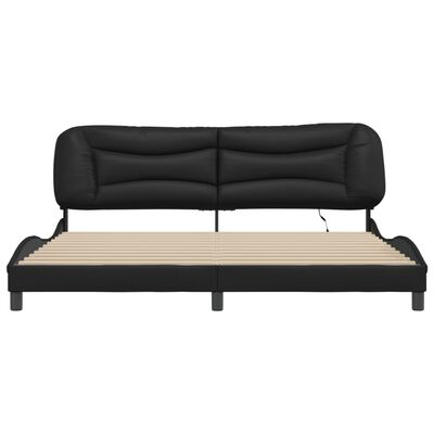 vidaXL Estructura cama con luces LED cuero sintético negro 200x200 cm