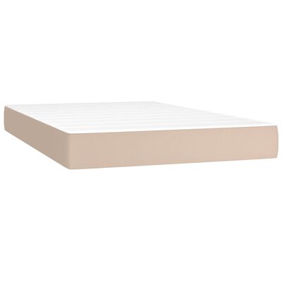 vidaXL Cama box spring con colchón cuero sintético capuchino 120x200cm