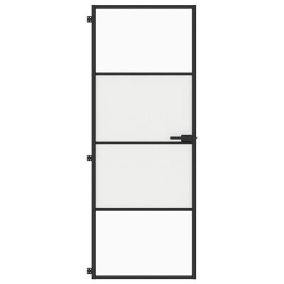 vidaXL Puerta interior delgada negra vidrio y aluminio 76x201,5 cm