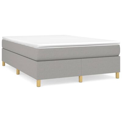 vidaXL Cama box spring con colchón tela gris claro 140x190 cm