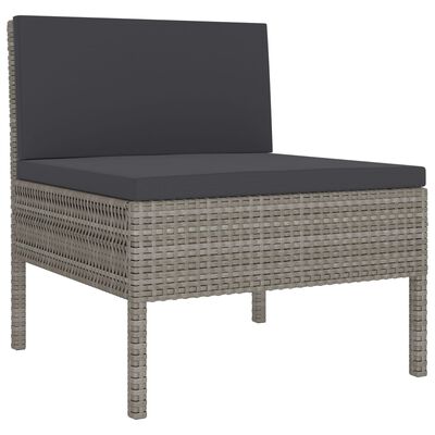 vidaXL Set de muebles de jardín 6 pzas y cojines ratán sintético gris