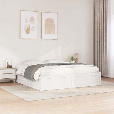 vidaXL Cama sin colchón madera maciza de pino blanca 180x200 cm