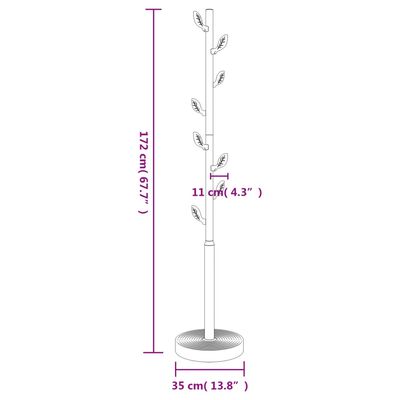 vidaXL Perchero de hierro con recubrimiento en polvo azul 172 cm