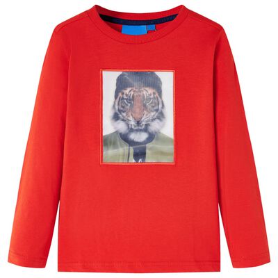 Camiseta infantil de manga larga rojo 128