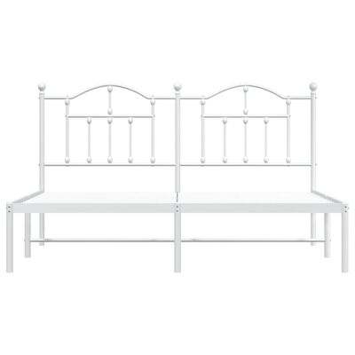 vidaXL Estructura de cama de metal con cabecero blanco 180x200 cm