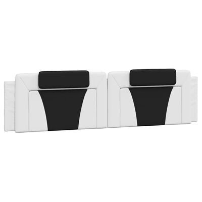 vidaXL Estructura cama con LED cuero sintético blanco negro 200x200 cm