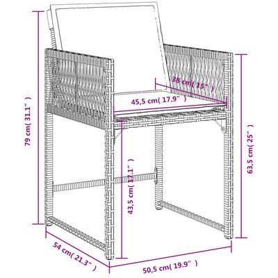 vidaXL Set comedor de jardín 5 piezas con cojines ratán sintético gris