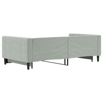 vidaXL Sofá cama nido terciopelo gris claro 100x200 cm