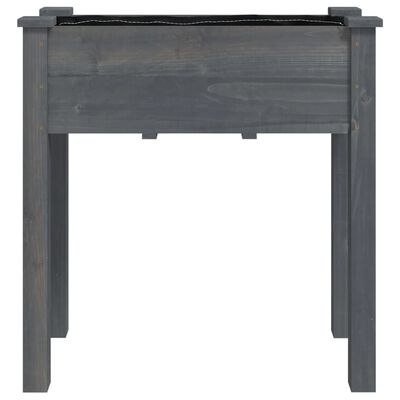 vidaXL Jardinera con forro interior madera abeto gris 71x37x76 cm