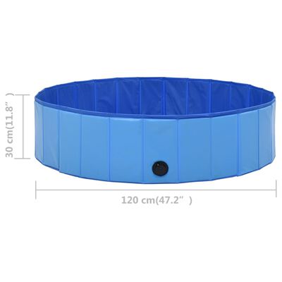 vidaXL Piscina para perros plegable PVC azul 120x30 cm