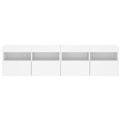 vidaXL Muebles de TV de pared con luces LED 2 uds blanco 80x30x40 cm