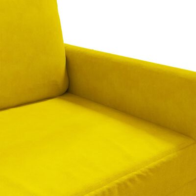 vidaXL Sofá de 2 plazas terciopelo amarillo 120 cm