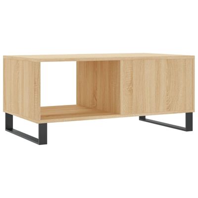 vidaXL Mesa de centro madera contrachapada roble Sonoma 90x50x40 cm