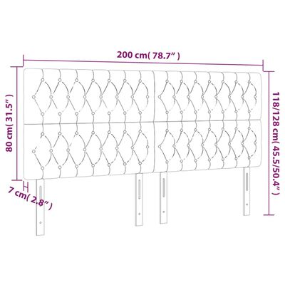 vidaXL Cabeceros 4 unidades de terciopelo negro 100x7x78/88 cm